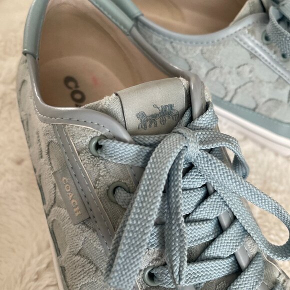 COACH Citysole Platform Women's Blue Sneaker Signature Terry Cloth Size US 8.5 - Picture 6 of 14